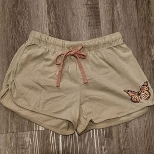 Fifth Sun Tan Women's Athletic Shorts with Butterfly Design
